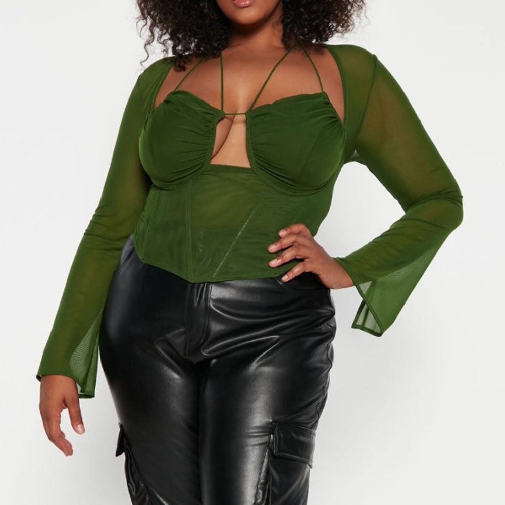Green mesh top